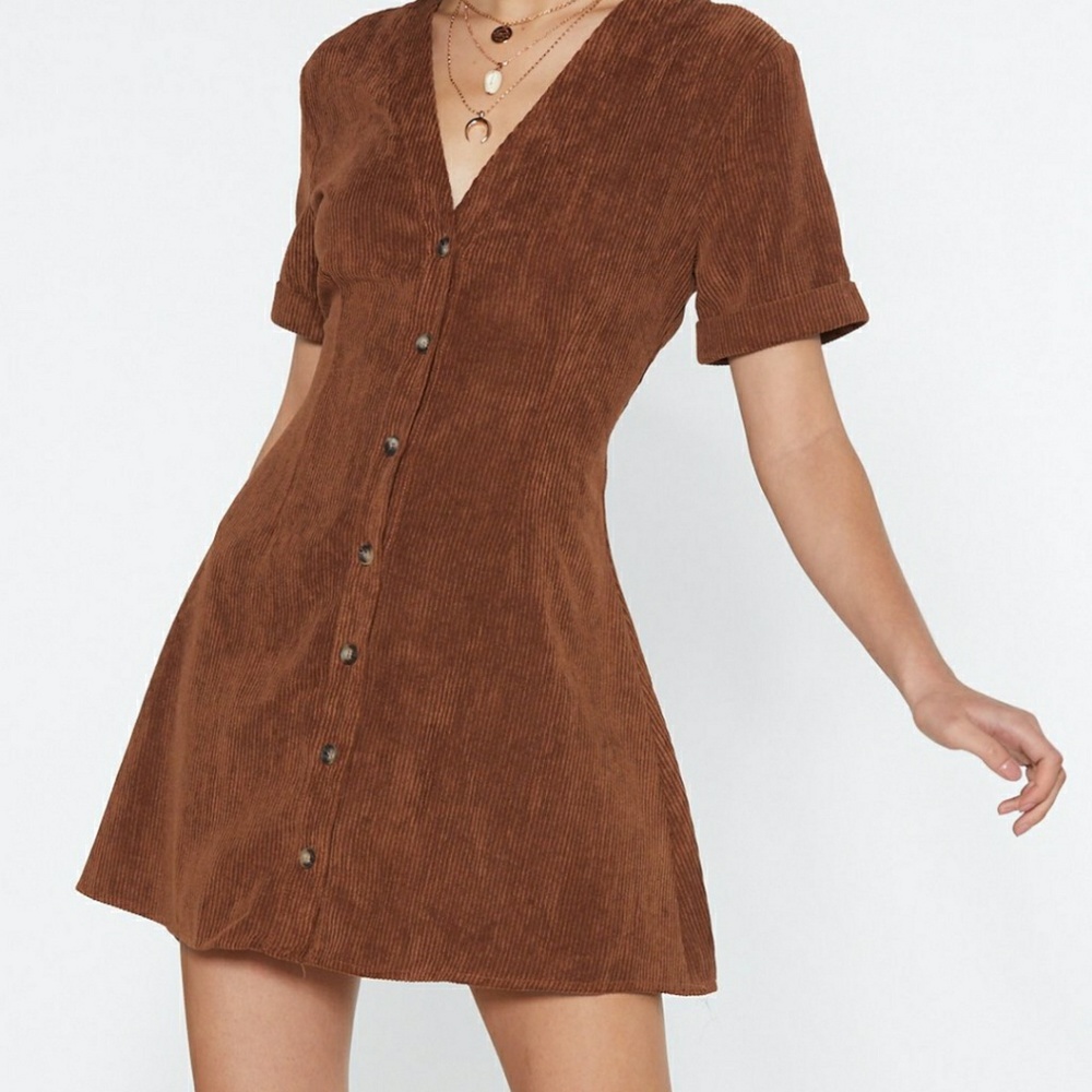 🆕 Nasty Gal Tan Corduroy Dress